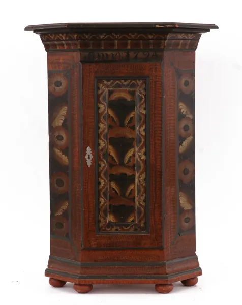 Vägghörnskåp, allmoge, Dalarna, daterat 1794