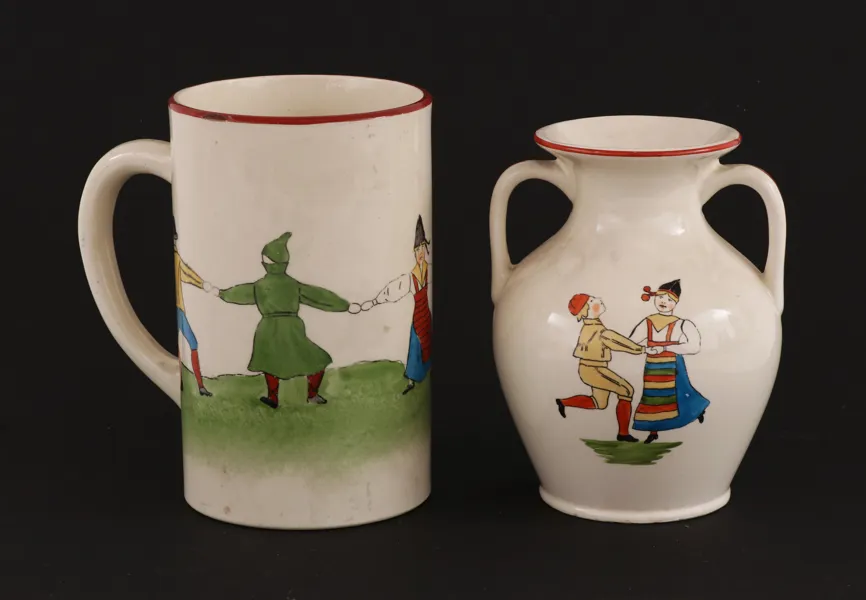 Porslin 2 delar, "Daldansen", Rörstrand, tidigt 1900-tal