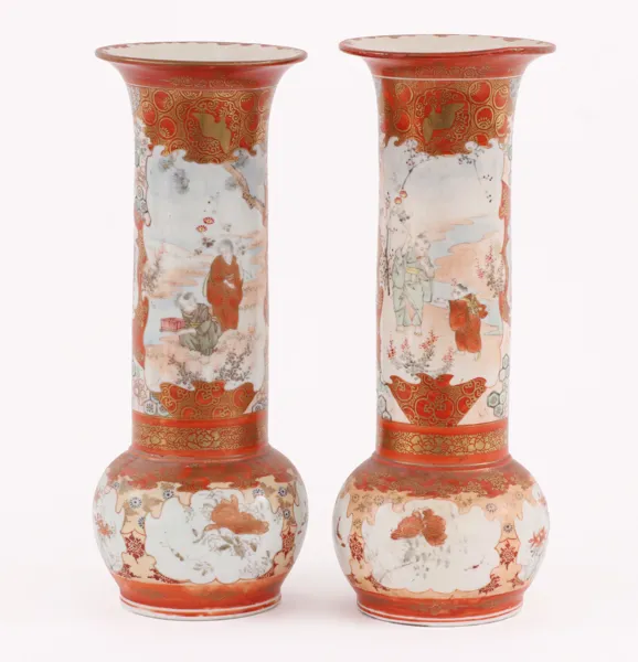 Vaser ett par, Kutani, Japan, 1800-tal