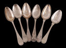Matskedar 6st, silver, 1800-tal