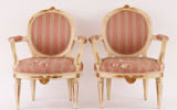 Karmstolar ett par, gustaviansk stil, 18/1900-tal