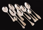 Silver 9 delar, Norge, bl.a. 1800-tal