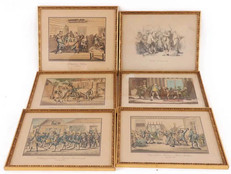 Grafiska blad 6st, ur "Fredmans Epistlar", 18/1900-tal