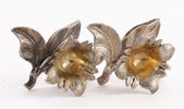Saltkar ett par, silver, nyrokoko, 1852