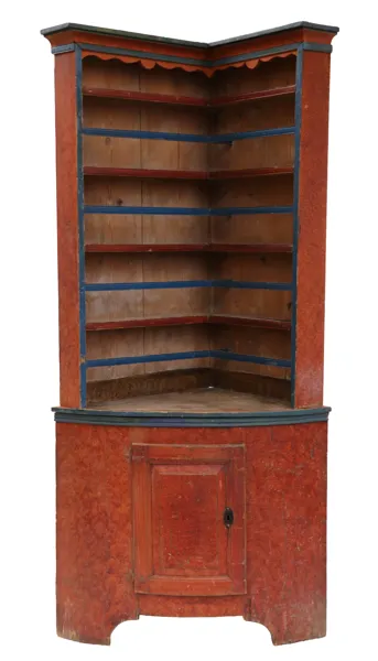 Hörnkärlhylla, allmoge, 1800-tal