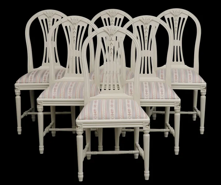 Stolar 6st, gustaviansk stil, 1900-tal