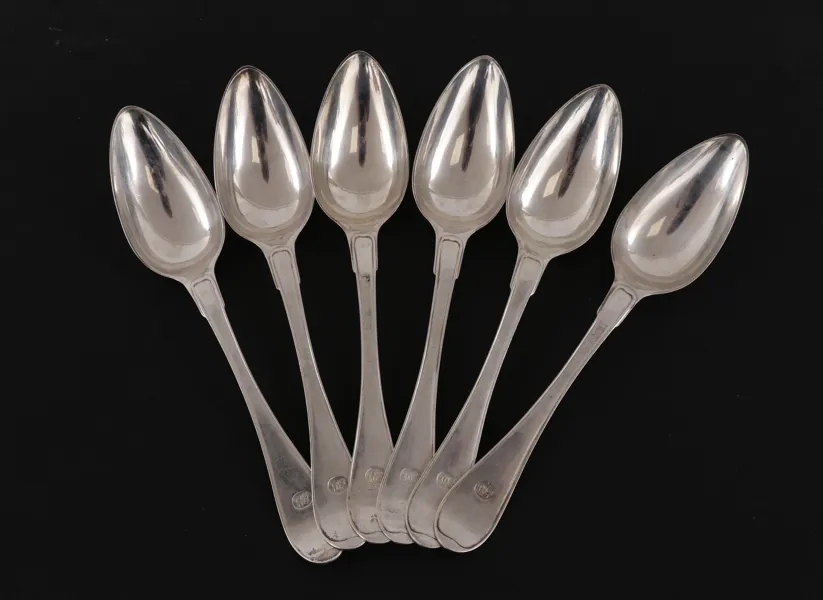 Matskedar 6st, silver, 1824